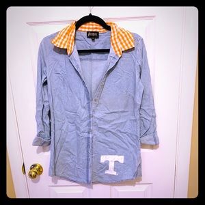 NCAA Tennessee chambray top